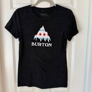 Burton Black Short Sleeve Tee with Mountain Design